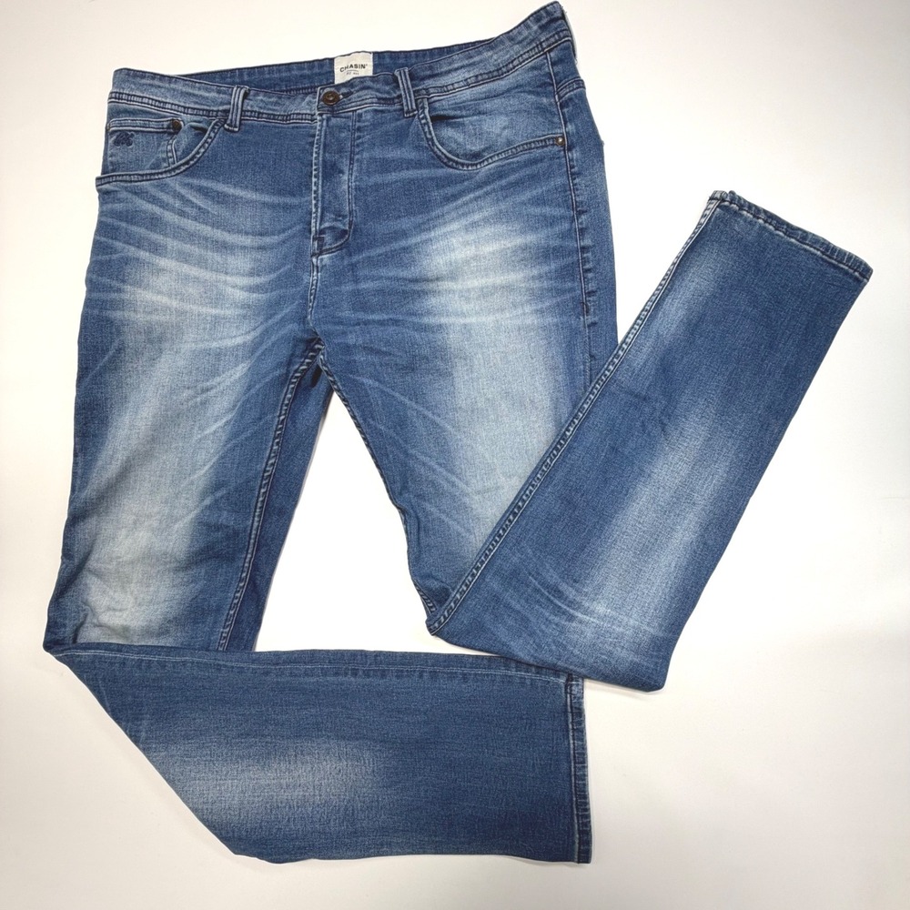 CHASIN Crown Slim Jeans 36x36 Medium Wash Tapered Denim‎